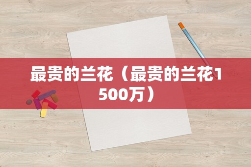 最贵的兰花（最贵的兰花1500万）