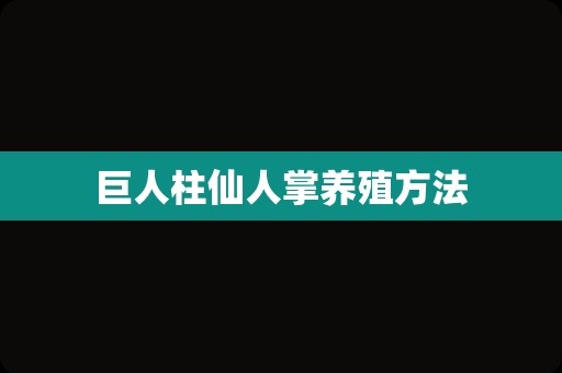 巨人柱仙人掌养殖方法