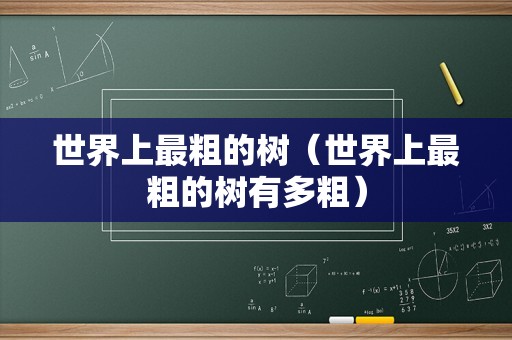 世界上最粗的树（世界上最粗的树有多粗）