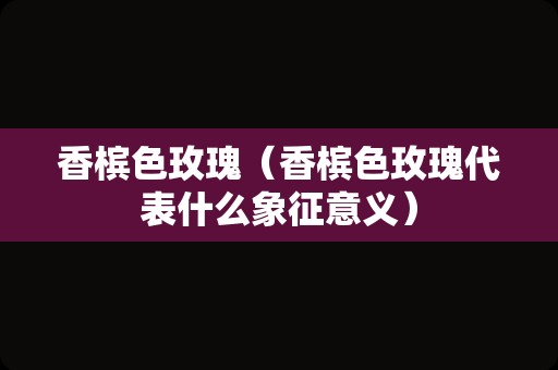 香槟色玫瑰（香槟色玫瑰代表什么象征意义）